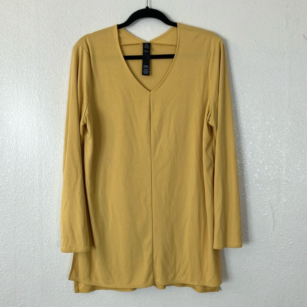 Chico's Yellow Modal Tunic Top, L